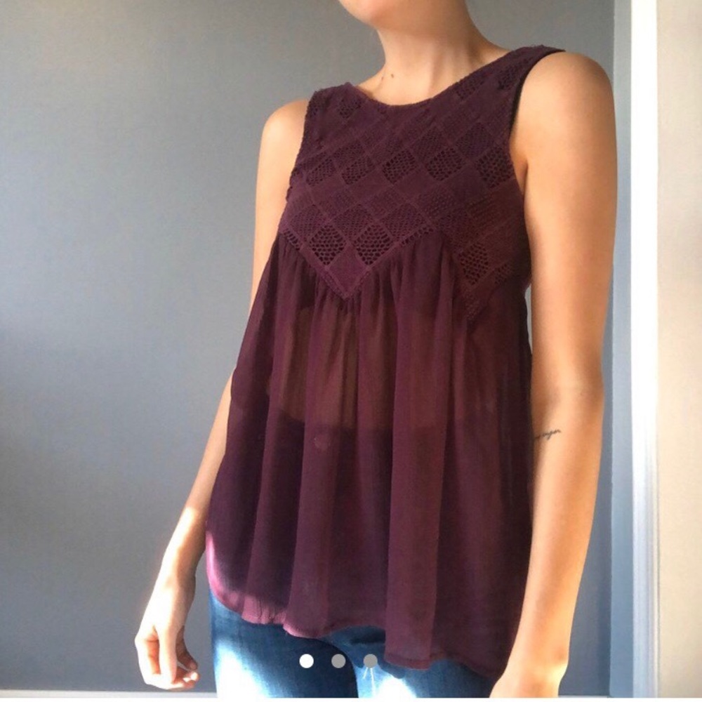 Urban outfitters Ecoté plum crochet top